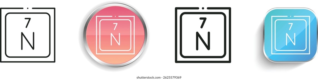 nitrogen icon. Thin Linear, Regular and Button Style Design Isolated On White Background