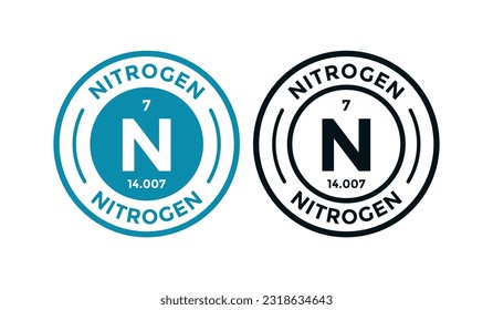 Nitrogen logo badge design. this is chemical element of periodic table symbol. Suitable for business, technology, molecule, atomic symbol 