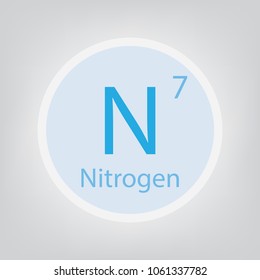 Nitrogen N chemical element icon- vector illustration