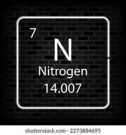 Nitrogen neon symbol. Chemical element of the periodic table. Vector illustration.