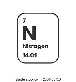 Nitrogen periodic element icon. Nitrogen chemical symbol icon vector laboratory sign. Vector illustration