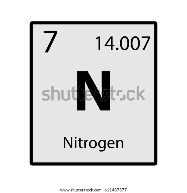 Nitrogen Periodic Table Element Gray Icon Stock Vector (Royalty Free ...