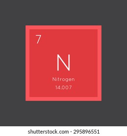 Nitrogen simple style tile icon. Chemical element of periodic table. Vector illustration EPS8