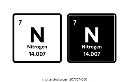 Nitrogen symbol. Chemical element of the periodic table. Vector stock illustration.