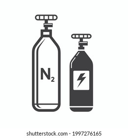 nitrogen tube illustration, nitrogen tank icon. svg