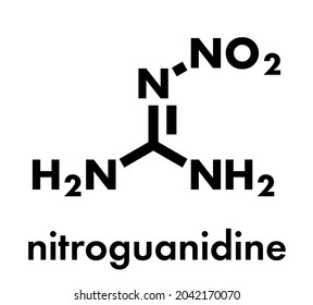 Nitroguanidine explosive molecule. Skeletal formula.