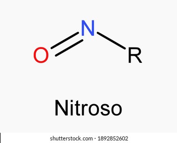 Nitroso functional group molecule atom formula isolated on white background organic chemistry Nitrosoalkanes Compound