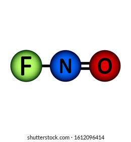 Nitrosyl fluoride molecule icon on white background. Vector illustration.