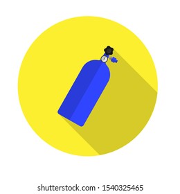 nitrous cylinder flat icon.Vector illustration in a simple style with a falling shadow. 10 eps.