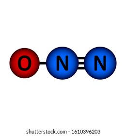 Nitrous oxide gas molecule icon on white background. Vector illustration.