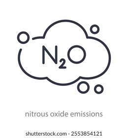 Nitrous oxide icon. Gas cloud. Greenhouse gas. Vector