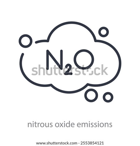 Nitrous oxide icon. Gas cloud. Greenhouse gas. Vector