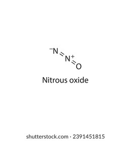 Nitrous Oxide N2o Structural Chemical Formula Stock Vector