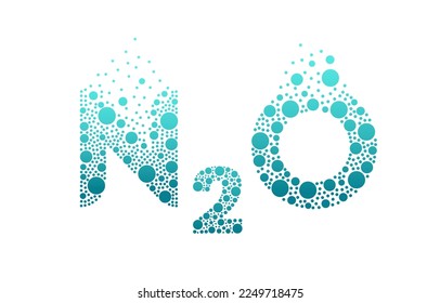 Nitrous oxide N2O bubble logo design isolated on white background. Nitrous oxide icon vector illustration.