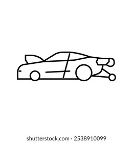 nitrous oxide racing vehicle line icon vector. nitrous oxide racing vehicle sign. isolated contour symbol black illustration