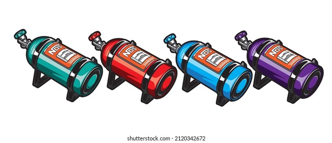 Nitrous Oxide System vector illustration, flat design icon isolated