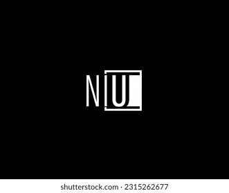 NIU Logo and Graphics Design, Modern and Sleek Vector Art and Icons isolated on black background