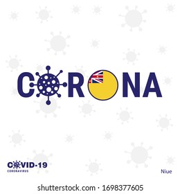 Niue Coronavirus Typography. COVID-19 country banner. Stay home, Stay Healthy. Take care of your own health