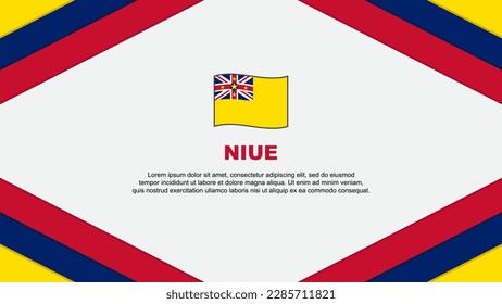 Plantilla de diseño de fondo de resumen de marca Niue. Ilustración del vector de caricaturas del Día de la Independencia de Niue. Plantilla de Niue