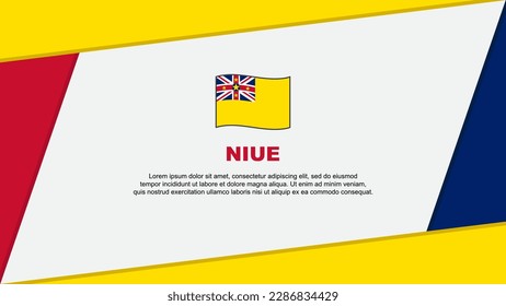 Plantilla de diseño de fondo de resumen de marca Niue. Ilustración del vector de caricaturas del Día de la Independencia de Niue. Niue Banner