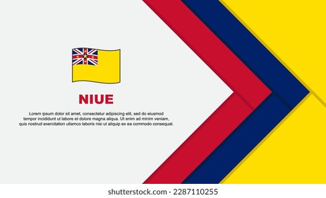 Plantilla de diseño de fondo de resumen de marca Niue. Ilustración del vector de caricaturas del Día de la Independencia de Niue. Niue Cartoon