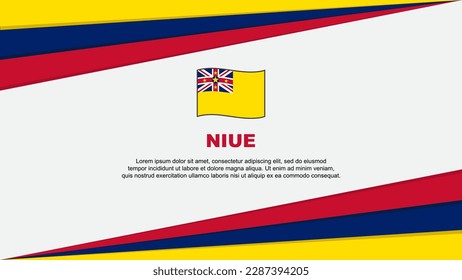 Plantilla de diseño de fondo de resumen de marca Niue. Ilustración del vector de caricaturas del Día de la Independencia de Niue. Niue Design