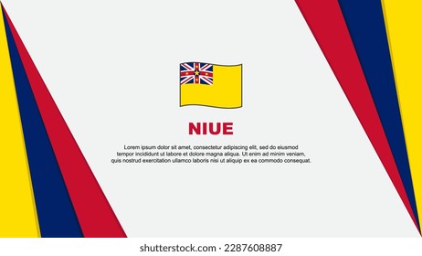 Plantilla de diseño de fondo de resumen de marca Niue. Ilustración del vector de caricaturas del Día de la Independencia de Niue. Bandera de Niue