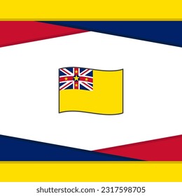 Plantilla de diseño de fondo de resumen de marca Niue. Cartel del Día de la Independencia de Niue en medios sociales. Niue Vector