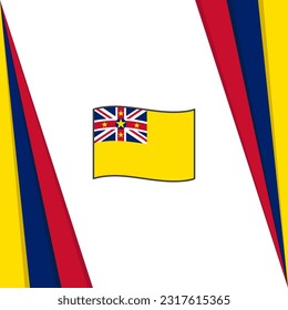 Plantilla de diseño de fondo de resumen de marca Niue. Cartel del Día de la Independencia de Niue en medios sociales. Bandera de Niue