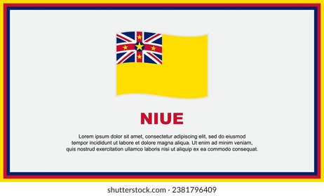 Plantilla de diseño de fondo de resumen de marca Niue. Cartel del Día de la Independencia de Niue, Ilustración del Vector de Medios Sociales. Niue Banner