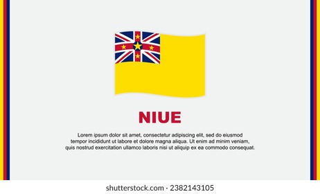 Plantilla de diseño de fondo de resumen de marca Niue. Cartel del Día de la Independencia de Niue, Ilustración del Vector de Medios Sociales. Niue Cartoon