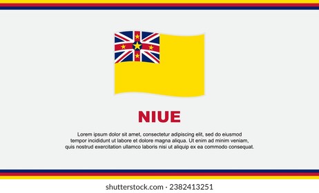 Plantilla de diseño de fondo de resumen de marca Niue. Cartel del Día de la Independencia de Niue, Ilustración del Vector de Medios Sociales. Niue Design