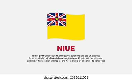 Plantilla de diseño de fondo de resumen de marca Niue. Cartel del Día de la Independencia de Niue, Ilustración del Vector de Medios Sociales. Fondo Niue