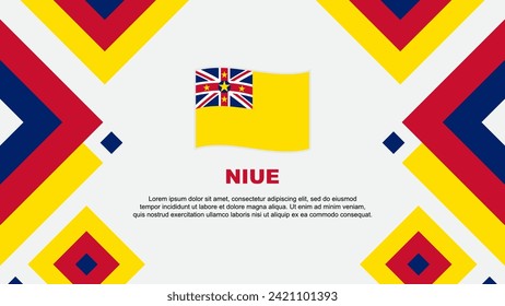 Plantilla de diseño de fondo de resumen de marca Niue. Ilustración de vectores de papel tapiz del Día de la Independencia de Niue. Plantilla de Niue