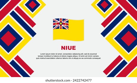 Plantilla de diseño de fondo de resumen de marca Niue. Ilustración de vectores de papel tapiz del Día de la Independencia de Niue. Niue