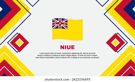 Plantilla de diseño de fondo de resumen de marca Niue. Ilustración de vectores de papel tapiz del Día de la Independencia de Niue. Fondo Niue