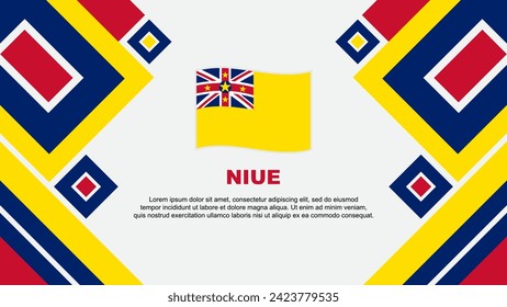 Plantilla de diseño de fondo de resumen de marca Niue. Ilustración de vectores de papel tapiz del Día de la Independencia de Niue. Niue Cartoon