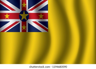 Niue flag background with cloth texture. Niue Flag vector illustration eps10.