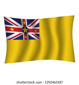 Niue flag background with cloth texture. Niue Flag vector illustration eps10. - Vector