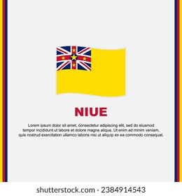 Plantilla de diseño de fondo de marca Niue. Cartel del Día de la Independencia de Niue en medios sociales. Niue Cartoon