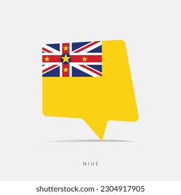 Icono de chat de burbuja de bandera niue