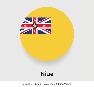 Niue flag bubble circle round shape icon vector illustration