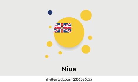 Niue flag bubble circle round shape icon colorful vector illustration