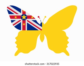 niue flag butterfly