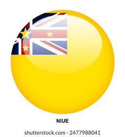 NIUE flag button on white background