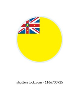 Niue flag. Niue circle flag. Niue symbol.