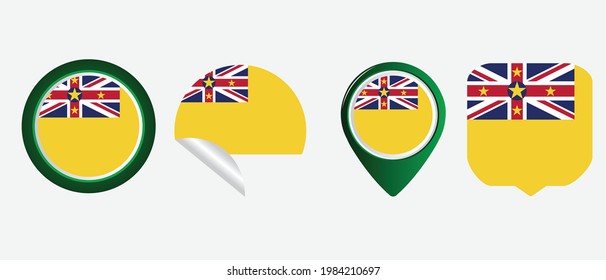 Bandera de Niue. ilustración vectorial de símbolo de icono plano