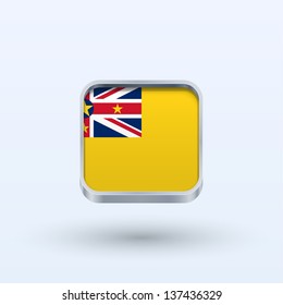 Niue flag icon square form on gray background. Vector illustration.