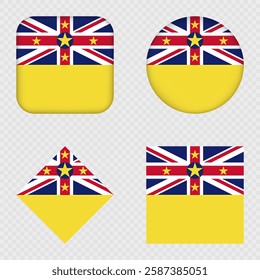 Niue Flag Icons Pack. Vector illustration.