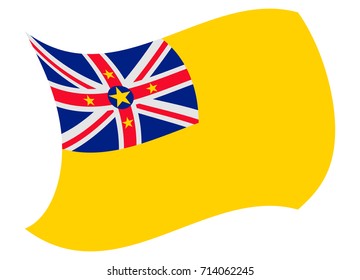 niue flag moved by the wind